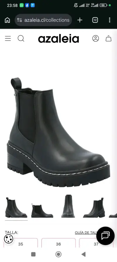 Botines negros de cuero Azaleia con plataforma - miniatura 1
