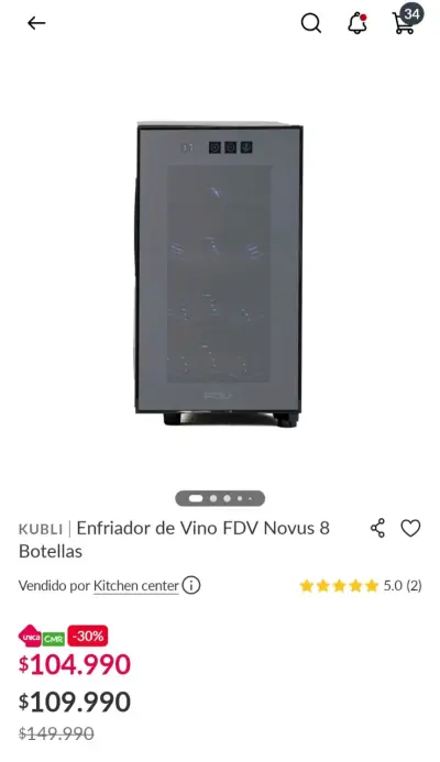 Enfriador de Vino FDV Novus 8 Botellas - miniatura 1