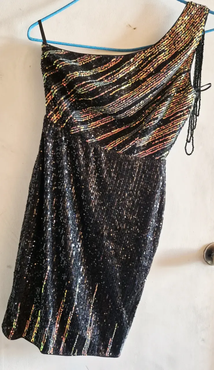 Vestido azul elegante con detalles de encaje - 3