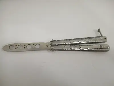 Cuchillo mariposa de entrenamiento metálico - miniatura 3