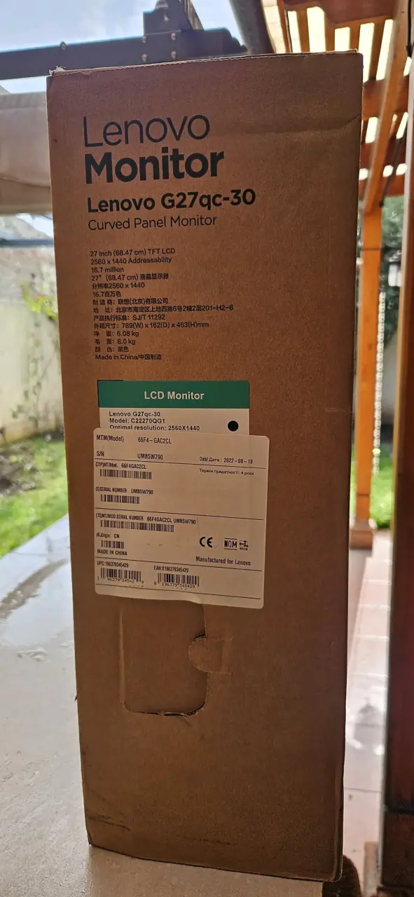 Monitor Lenovo Curvo 27 pulgadas G27qc-30 - 2