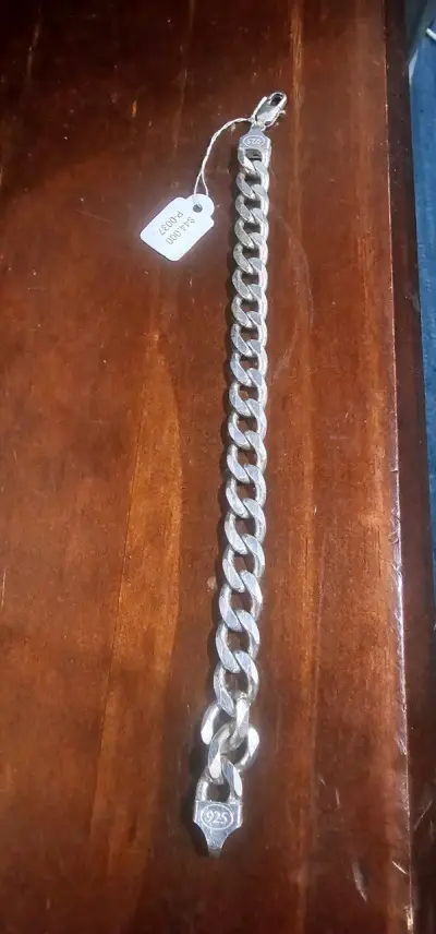 Pulsera de plata 925 estilo cubano - miniatura 1