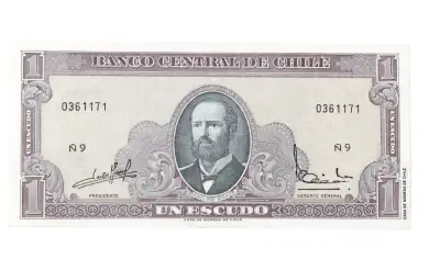 Billete antiguo de 1 escudo chileno - miniatura 1