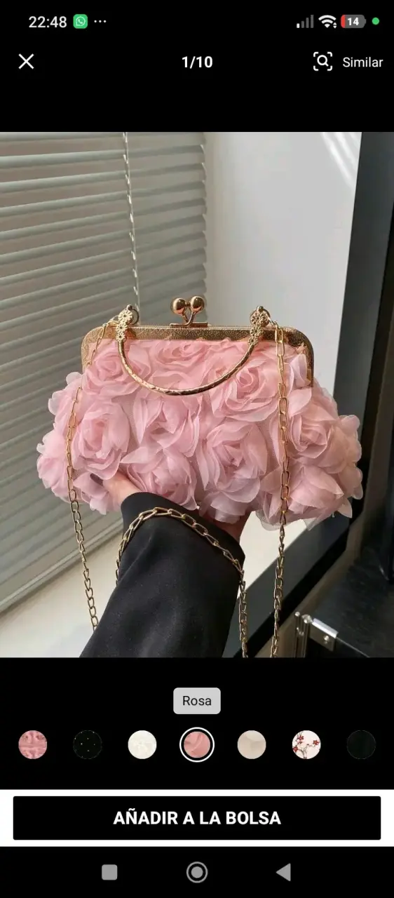 Vestido largo elegante rosa con detalles florales - 4