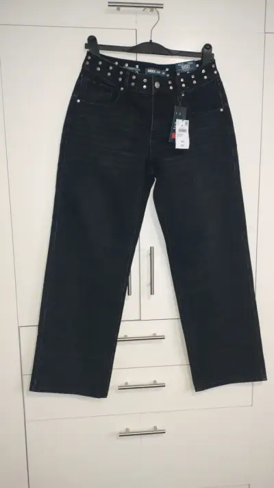 Jeans negros con tachas y estrellas Index - miniatura 1