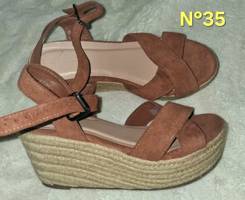 Sandalias de Plataforma Marrón Talla 35 - 3