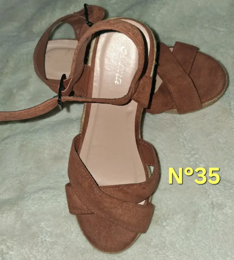 Sandalias de Plataforma Marrón Talla 35 - 4