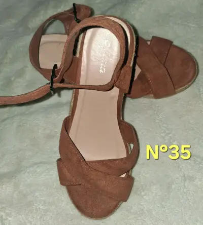 Sandalias de Plataforma Marrón Talla 35 - miniatura 4