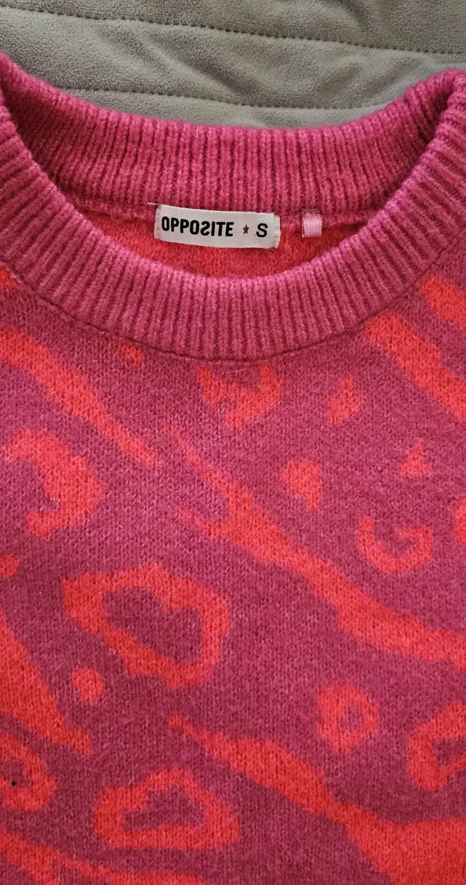 Suéter de lana rosa estampado Opposite talla S - 2
