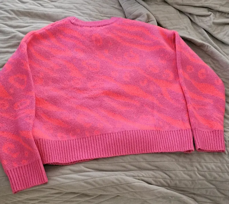 Suéter de lana rosa estampado Opposite talla S - 3
