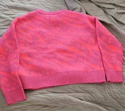 Suéter de lana rosa estampado Opposite talla S - miniatura 3