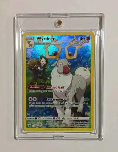 Carta Pokémon Wyrdeer holográfica en estuche - miniatura 1