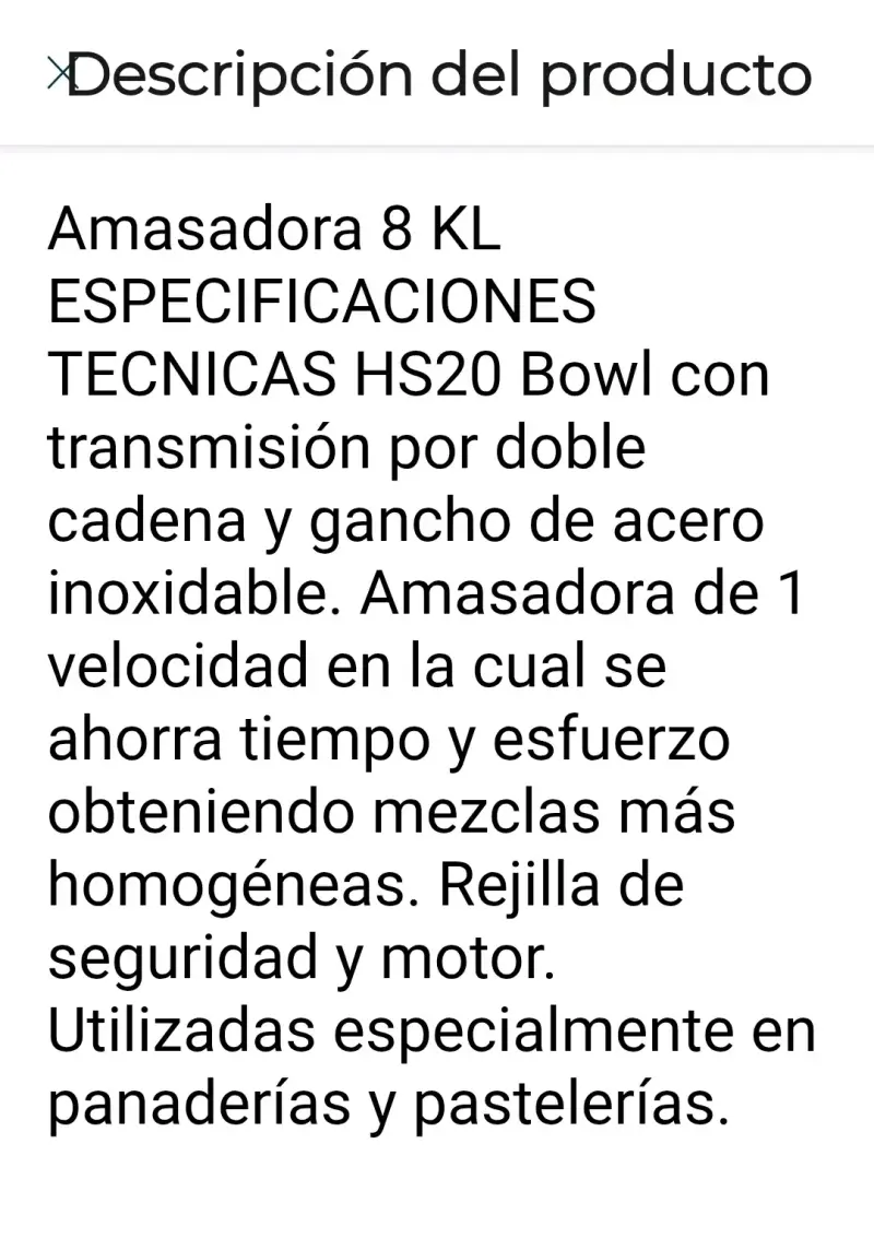 Amasadora Industrial 8 Kilos Maigas Nueva sin uso - 3
