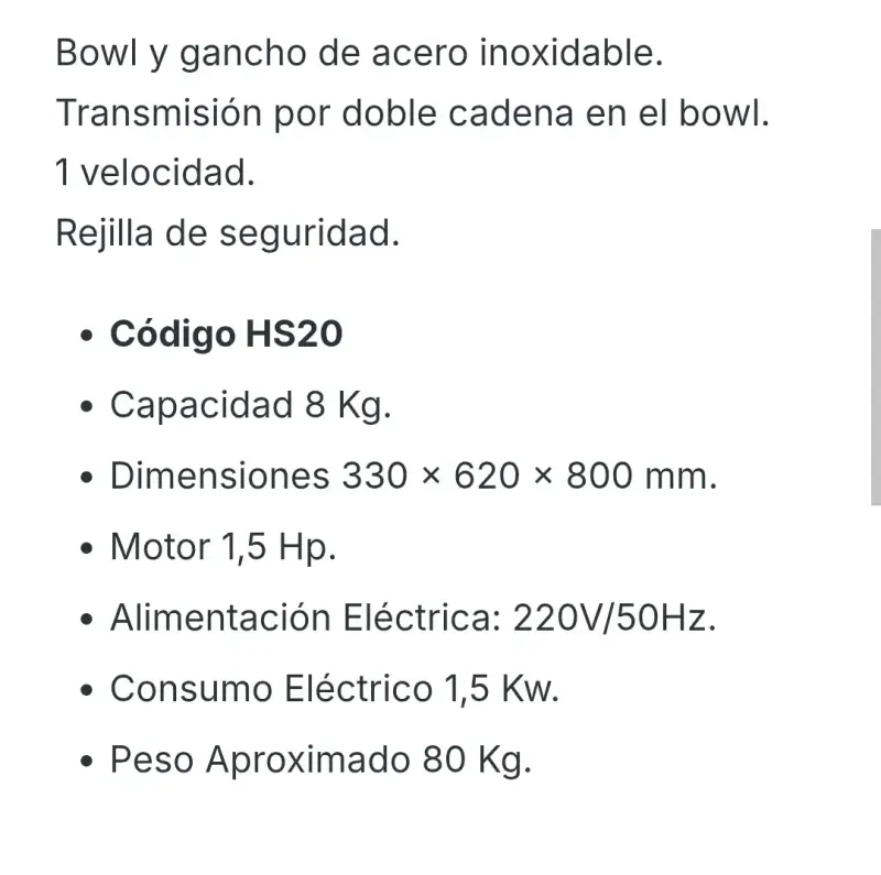 Amasadora Industrial 8 Kilos Maigas Nueva sin uso - 4