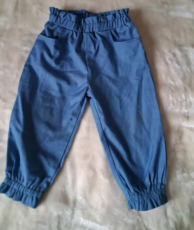 Pantalones azules para niños con cintura elástica - 1