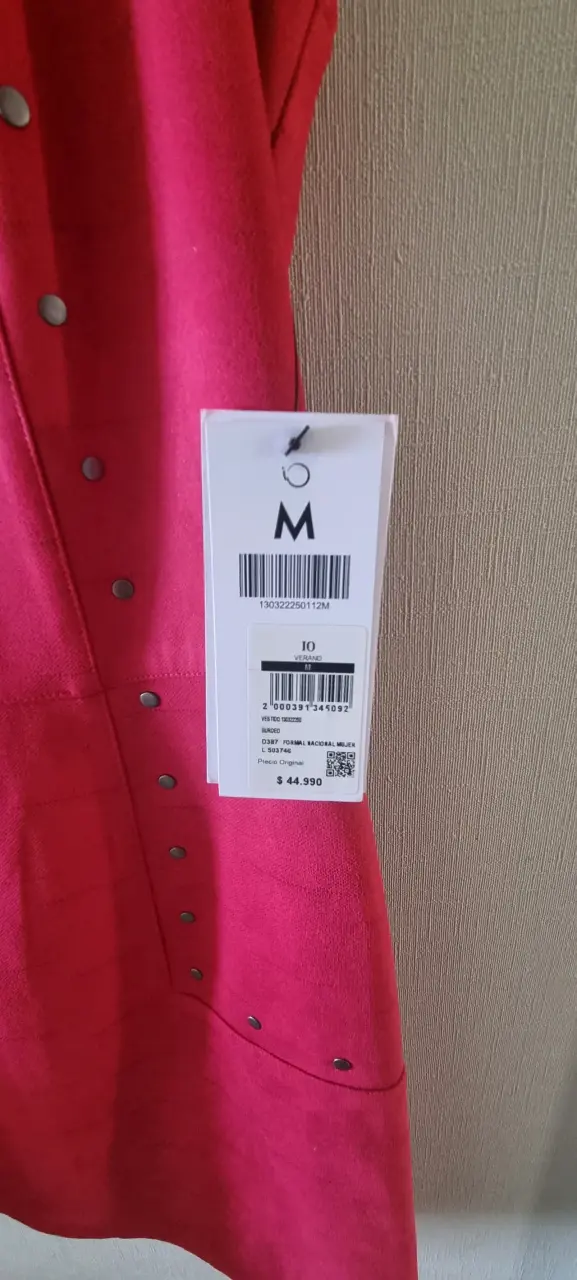 Vestido fucsia con tachas IO talla M - 2
