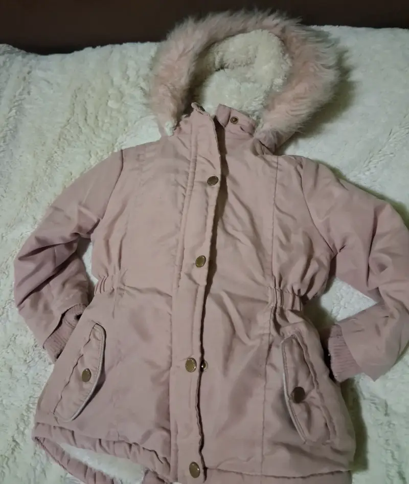 Abrigo de niña con capucha y forro polar 12 meses - 5