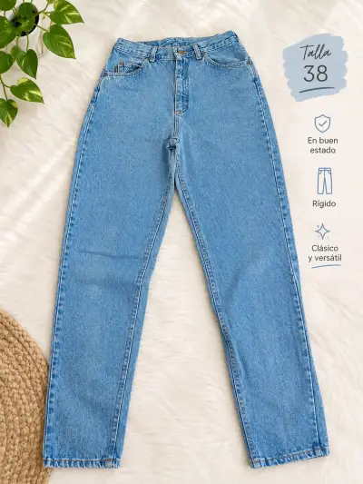 Jeans clásicos de mezclilla azul talla 38 - miniatura 1