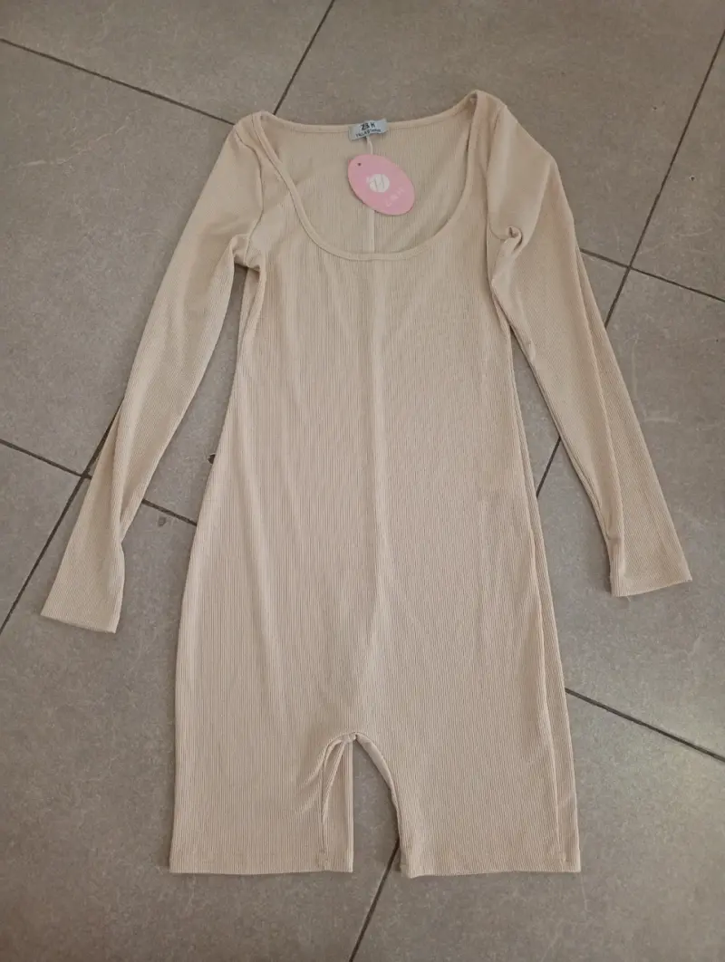 Body beige manga larga para mujer - 2