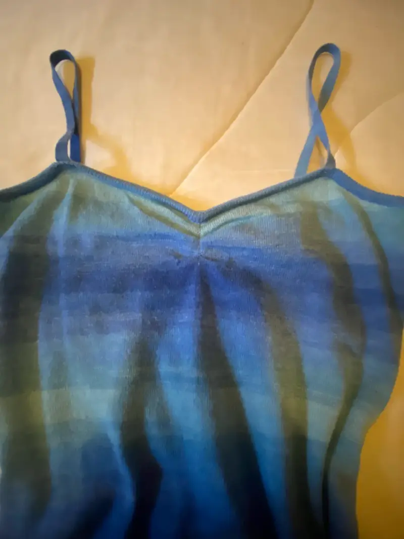 Vestido de tirantes azul degradado para mujer - 3