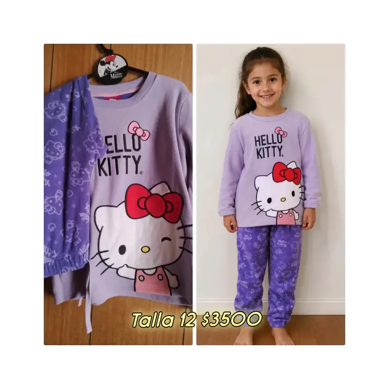 Pijama infantil Hello Kitty talla 12 lila