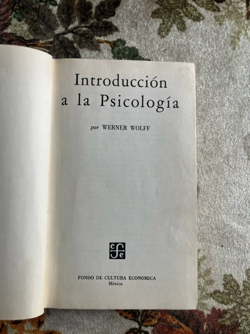 Libro Introducción a la Psicología de Werner Wolff - 3