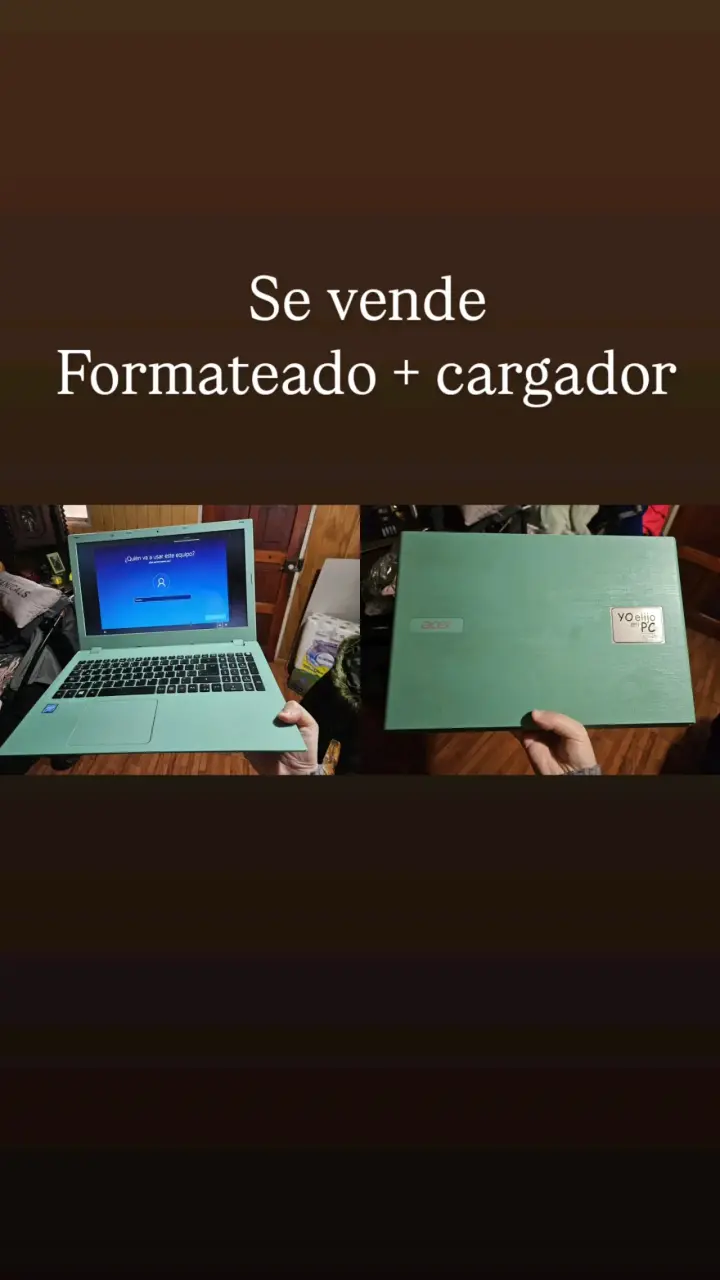 Notebook Acer verde con cargador incluido - 1