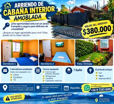 Arriendo de cabaña interior amoblada - miniatura 1