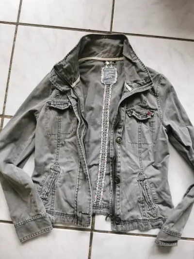Chaqueta de mezclilla gris Lois Jeans para mujer - miniatura 1