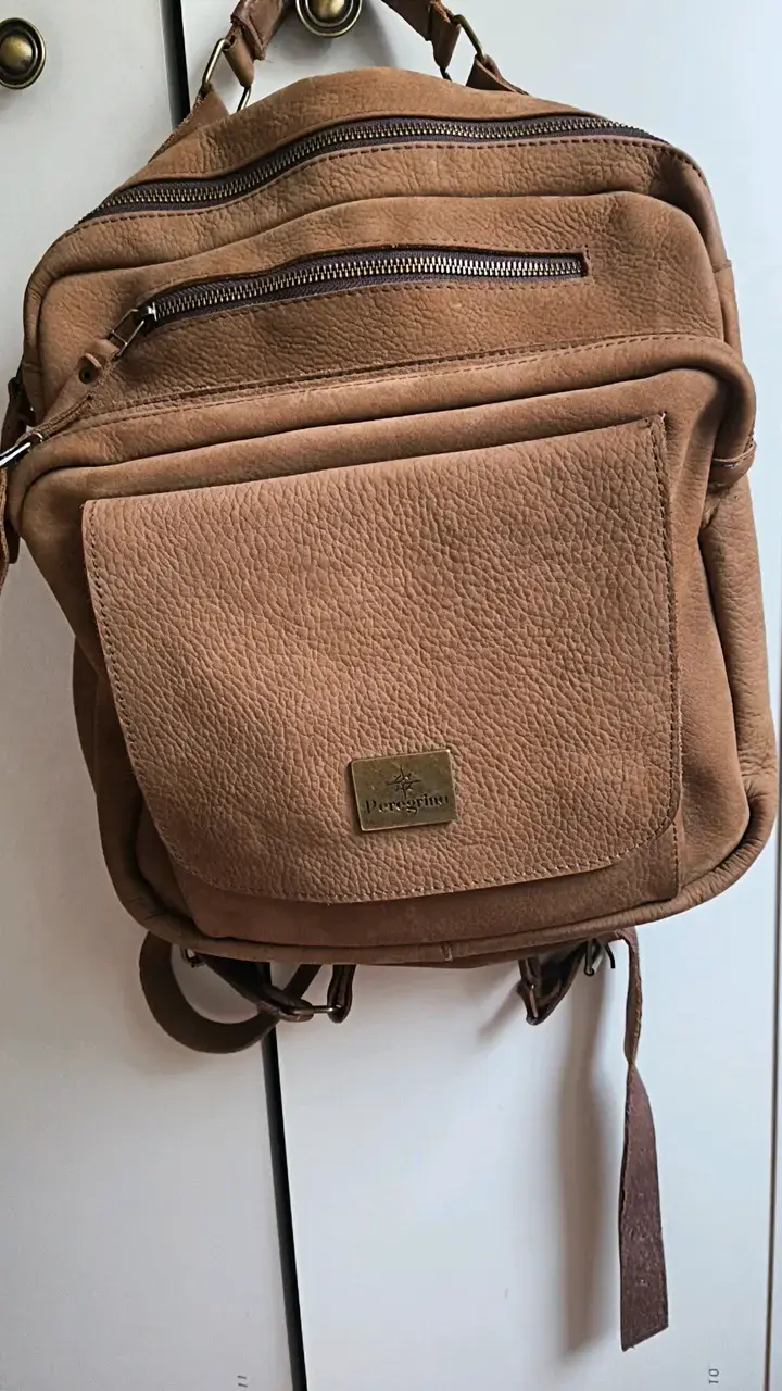 Mochila de cuero Peregrina color camel - 4
