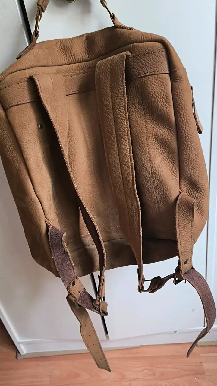 Mochila de cuero Peregrina color camel - 5
