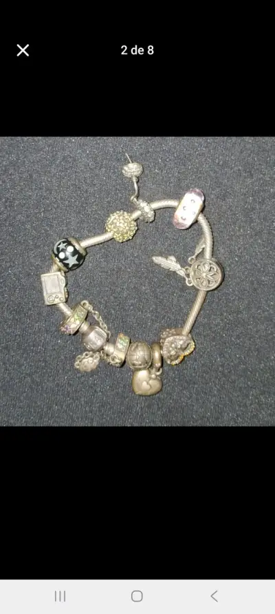 Pulsera de plata con dijes variados pandora - miniatura 2