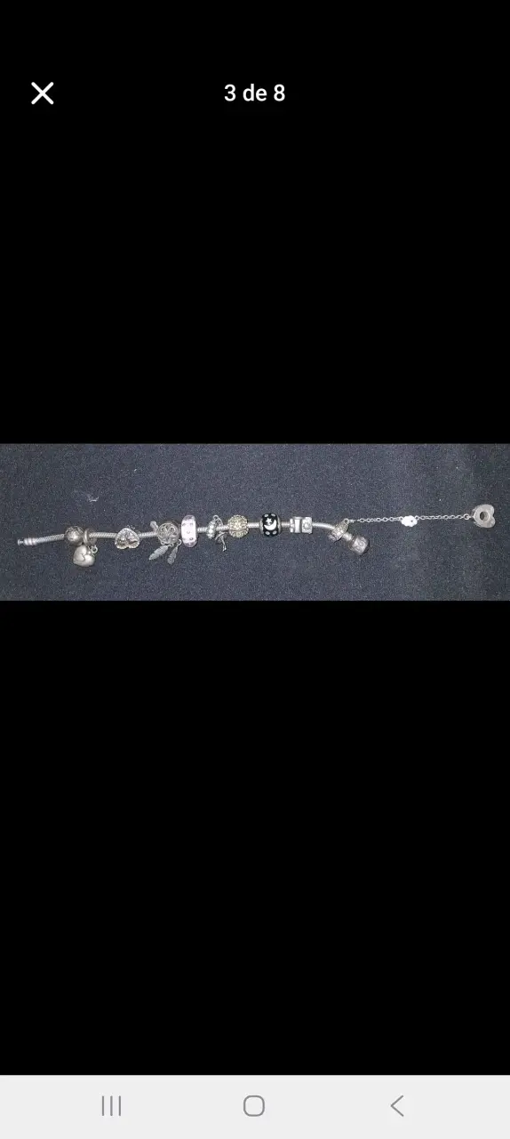 Pulsera de plata con dijes variados pandora - 3