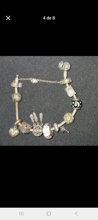 Pulsera de plata con dijes variados pandora - miniatura 4