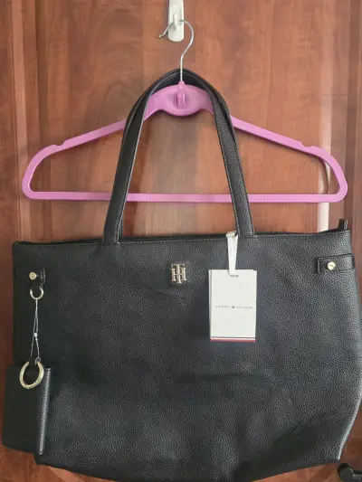 Bolso de cuero Tommy Hilfiger TOTE - miniatura 1