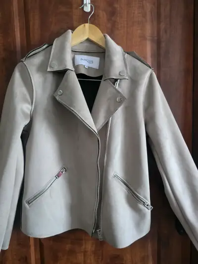 Chaqueta beige con cierre - miniatura 1