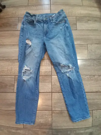 Jeans de mezclilla OLD NAVY desgastados para mujer - miniatura 1