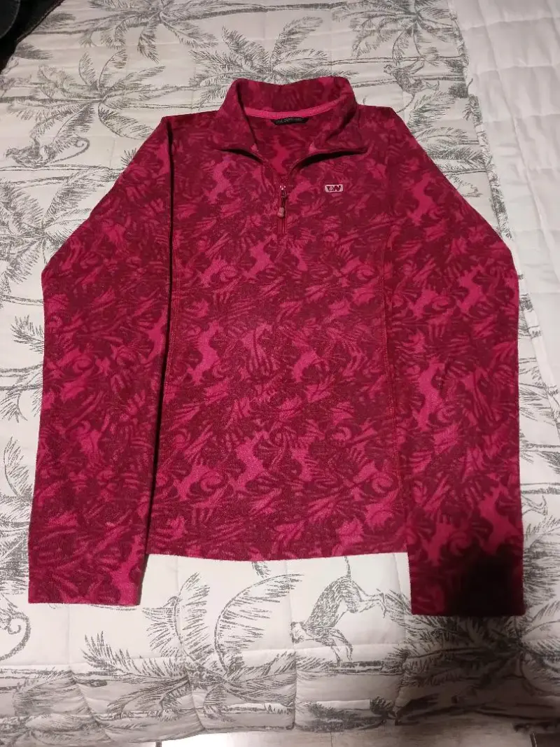 Polar rojo con diseño floral para mujer