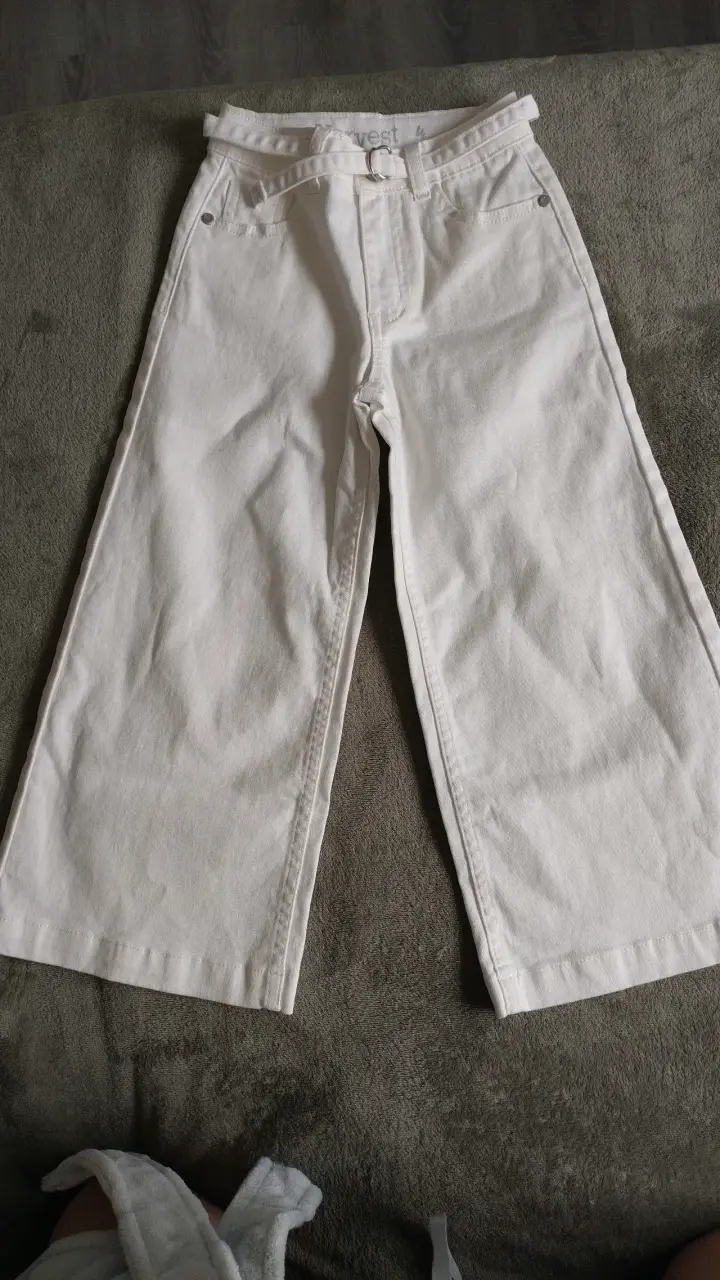Pantalones anchos beige elasticado para niña talla