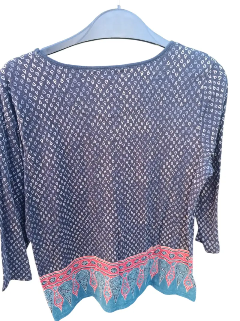 Blusa estampada talla L Ralph Lauren azul y roja - 1