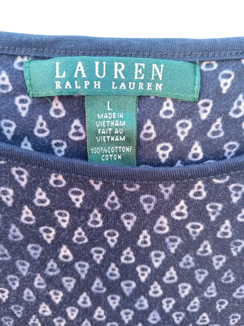 Blusa estampada talla L Ralph Lauren azul y roja - 4