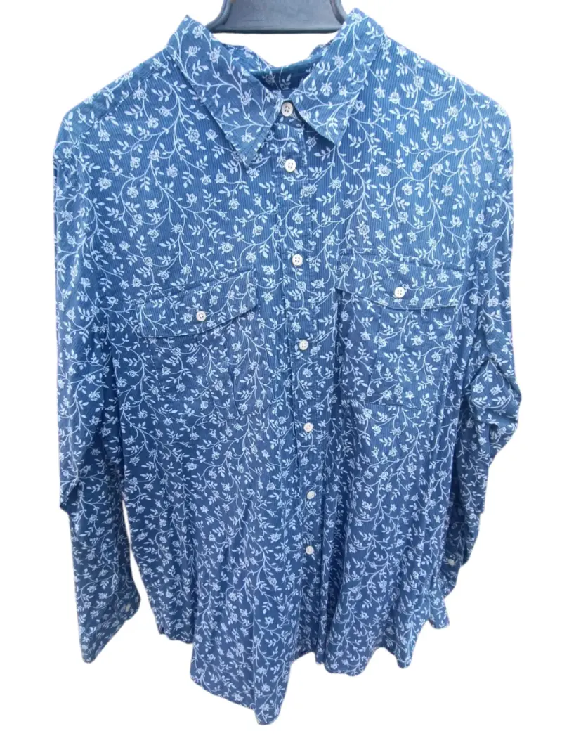 Camisa de mujer estampada azul Ralph Lauren - 1