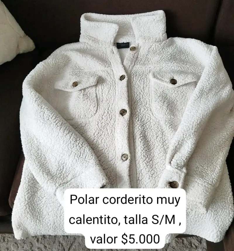 Chaqueta de polar corderito blanca talla S/M