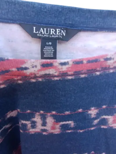 Blusa de rayas azul y rosa talla L  Ralph Lauren - miniatura 1
