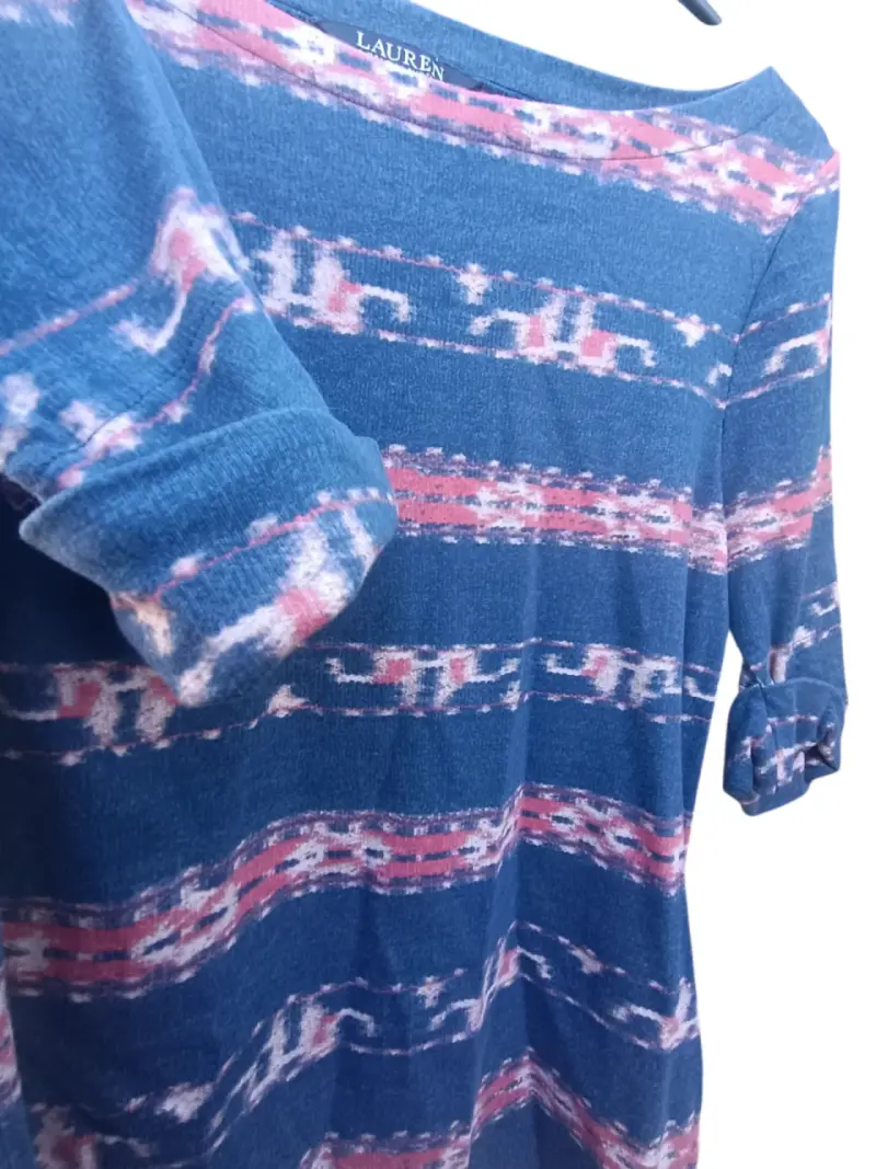 Blusa de rayas azul y rosa talla L Ralph Lauren - 2