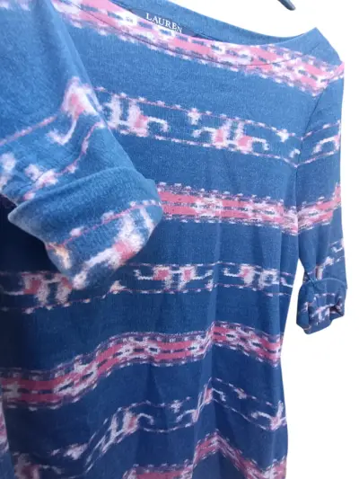Blusa de rayas azul y rosa talla L  Ralph Lauren - miniatura 2