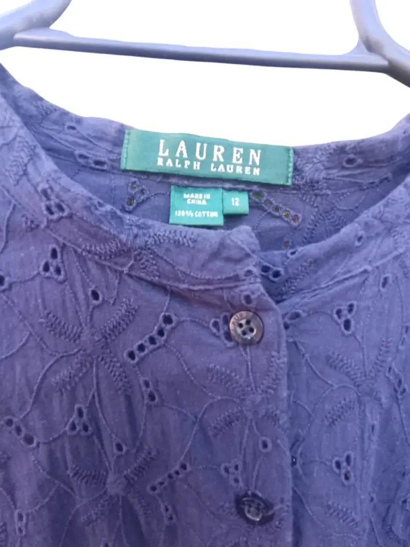 Blusa de encaje azul talla 12 Ralph Lauren - 1