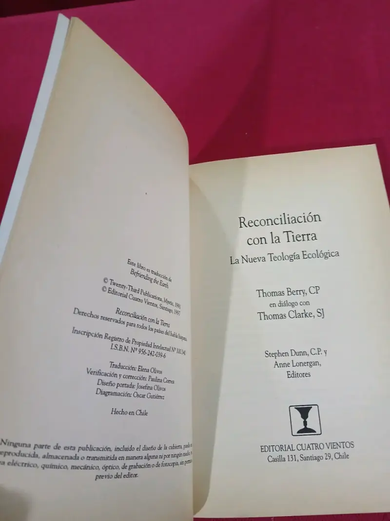 Libro Reconciliación con la Tierra de Thomas Berry - 2