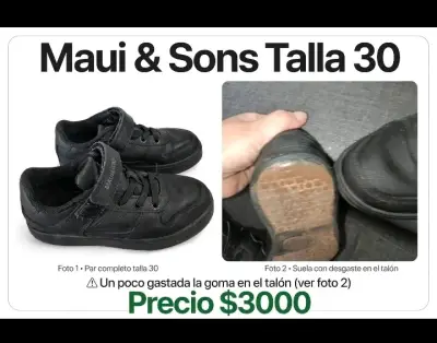Zapatillas Negras Maui & Sons Talla 30 - miniatura 1