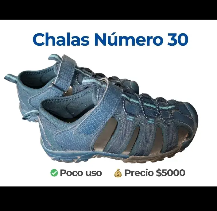 Chalas azules para niños talla 30